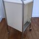 bedside table stainless steel lacquered metal 80s design