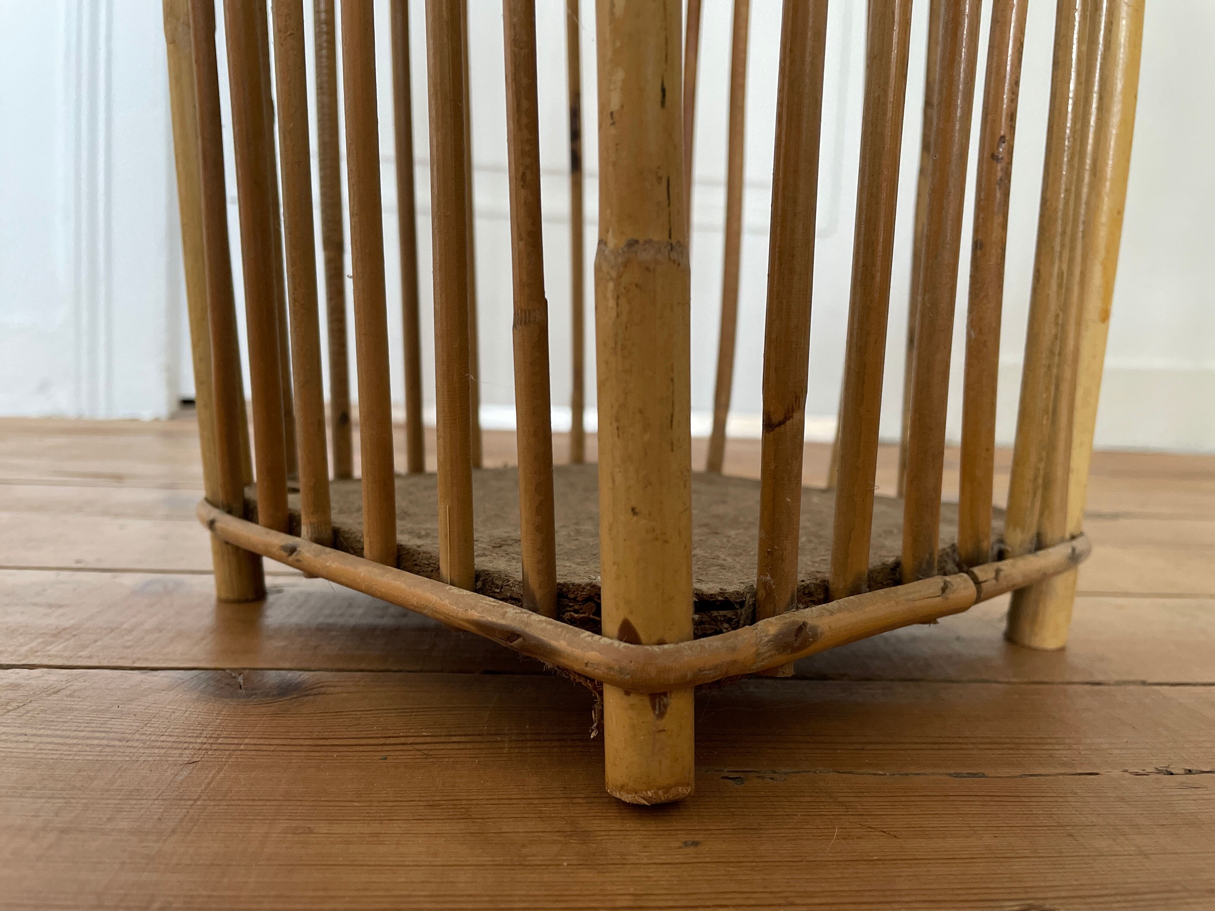 Vintage bamboo rattan umbrella holder