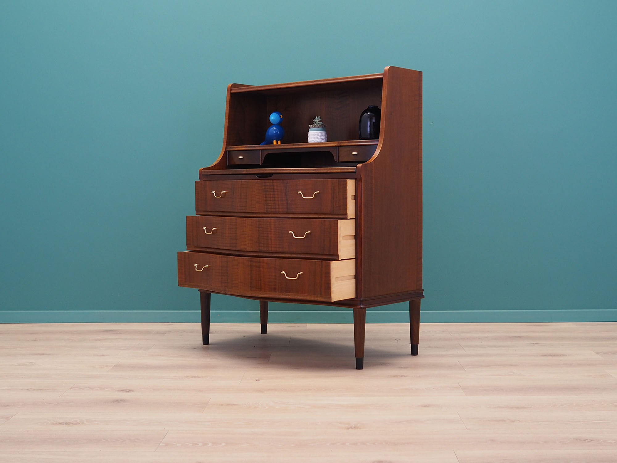 Walnut secretary, Danish design, 60s, made in Denmark