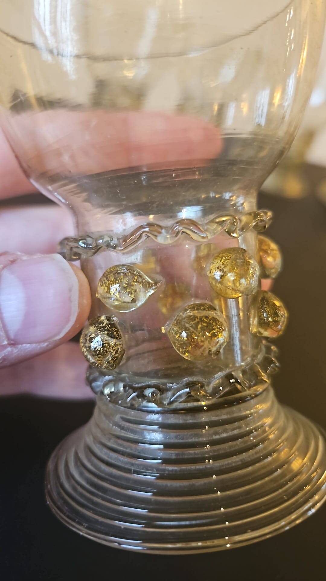 Roemer 18th Century Mouth Blown Crystal Glasses