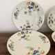 6 Assiettes vintages en porcelaine blanche de Limoge signées T.L.B, fleurs
