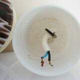 Pendant light in white opal glass with black speckles, 1960s/1970s