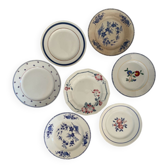 Vintage mismatched plates