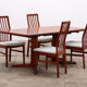 Danish set of 4 Kai Kristansen chairs and a table from Korup, 1960 Denmark.