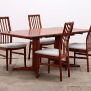 Danish set of 4 Kai Kristansen chairs and a table from Korup, 1960 Denmark.