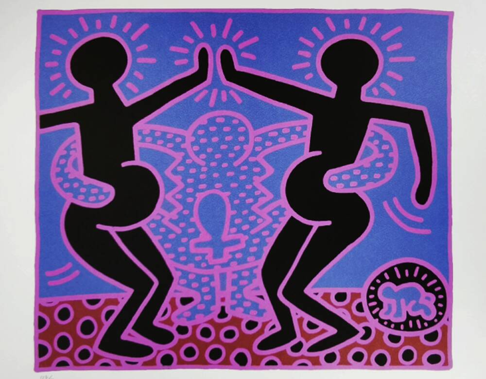 1990s Keith Haring Limited Edition Lithograph Numbered in Pencil.