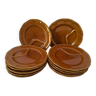 Set of 11 Longchamps compartment plates