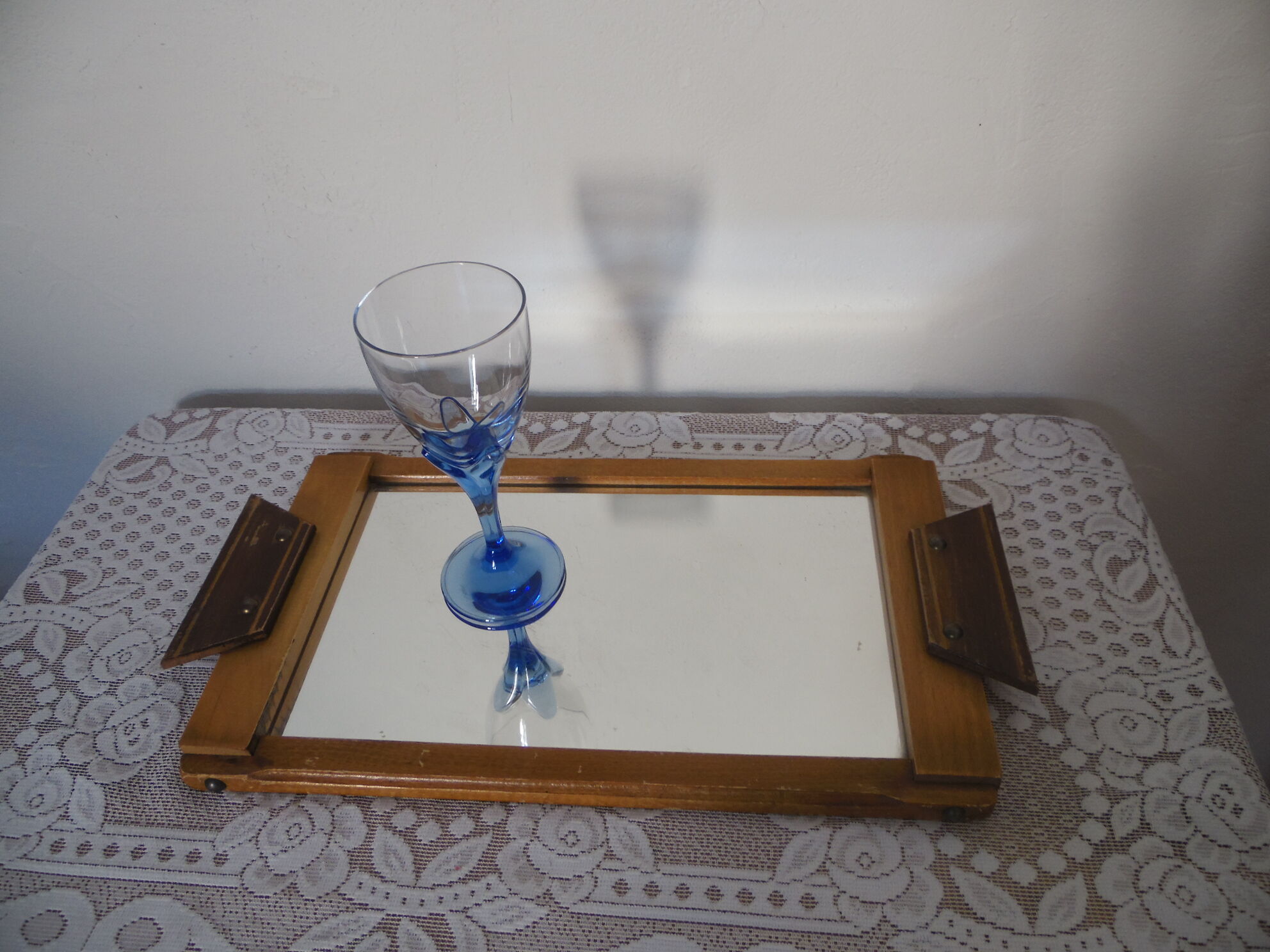 Plateau miroir et bois