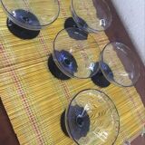 Five vintage cuts with blue glass