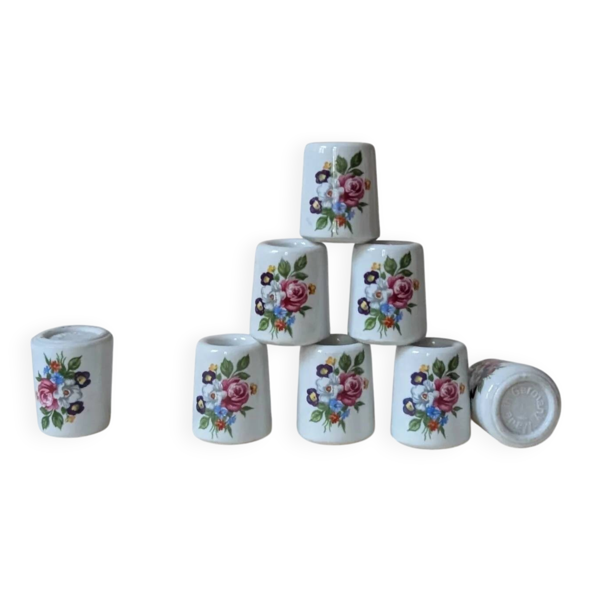 Set of 8 vintage porcelain candle holders