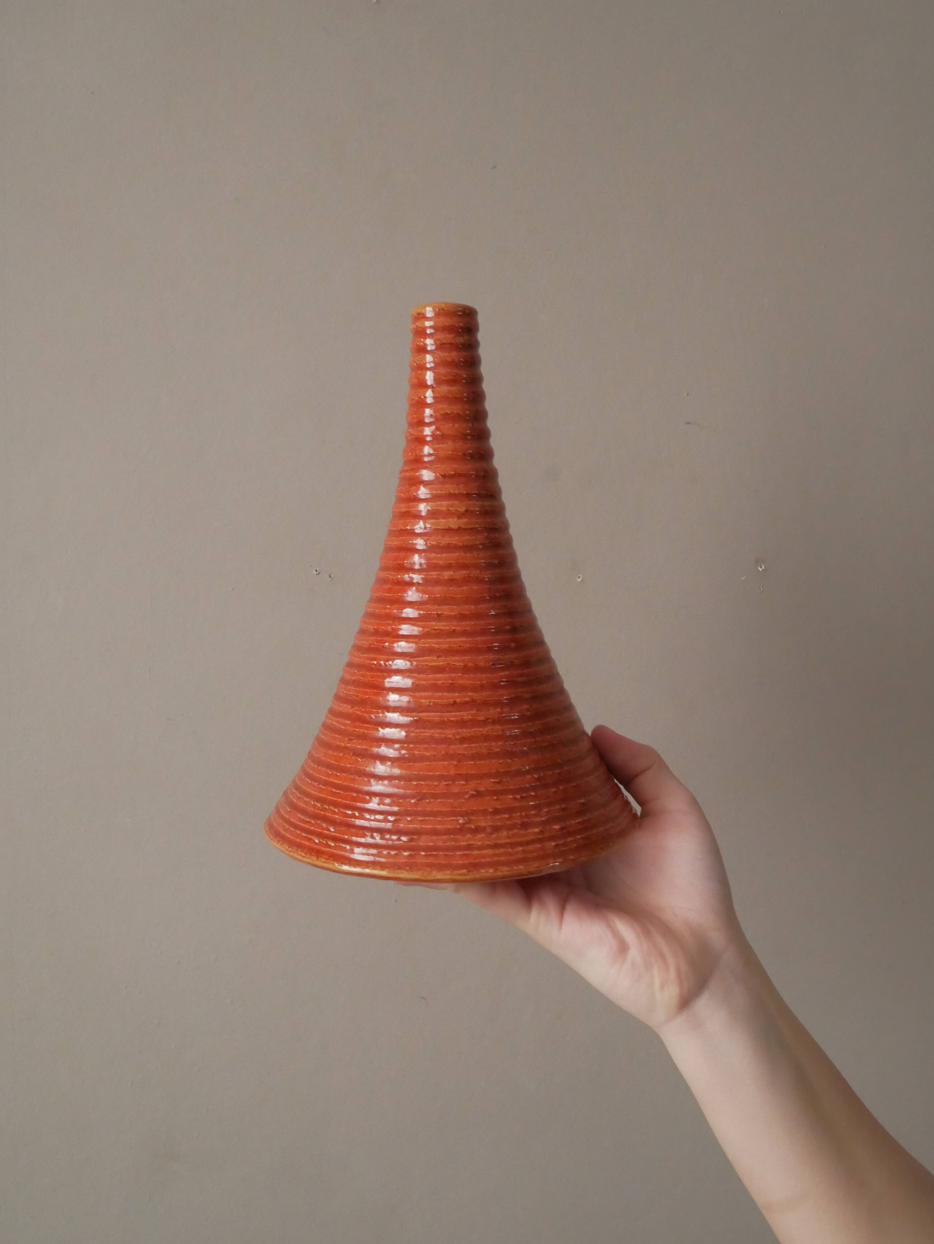 Soliflore vase in vintage enameled ceramic handmade object handmade pottery Scandinavian design