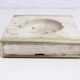 Travertine and brass ashtray