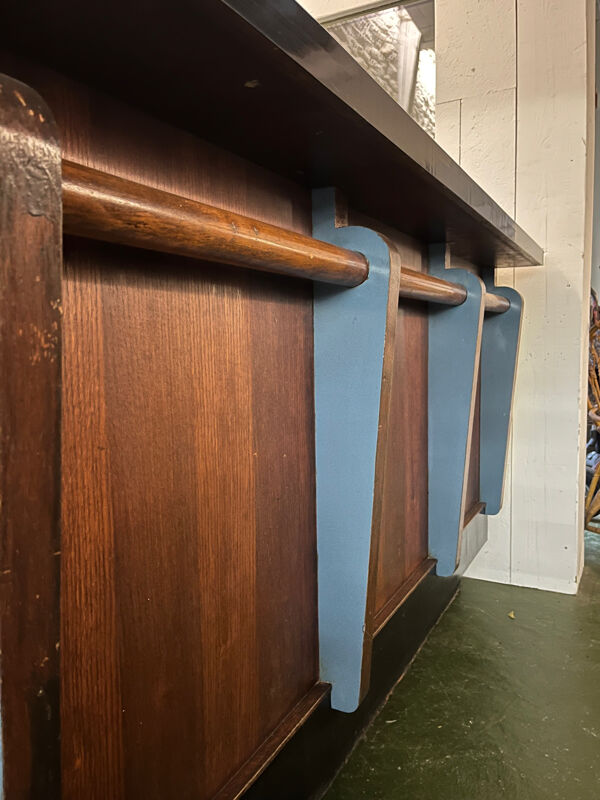 Bar des années 50 en chêne et Formica