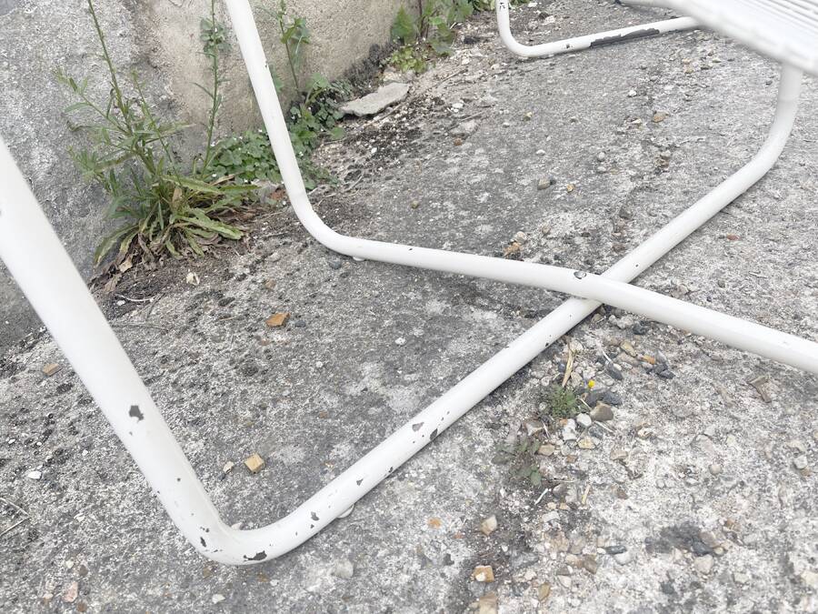 Pair of wire armchairs, 1980s