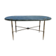 Table basse ovale en marbre vert veiné