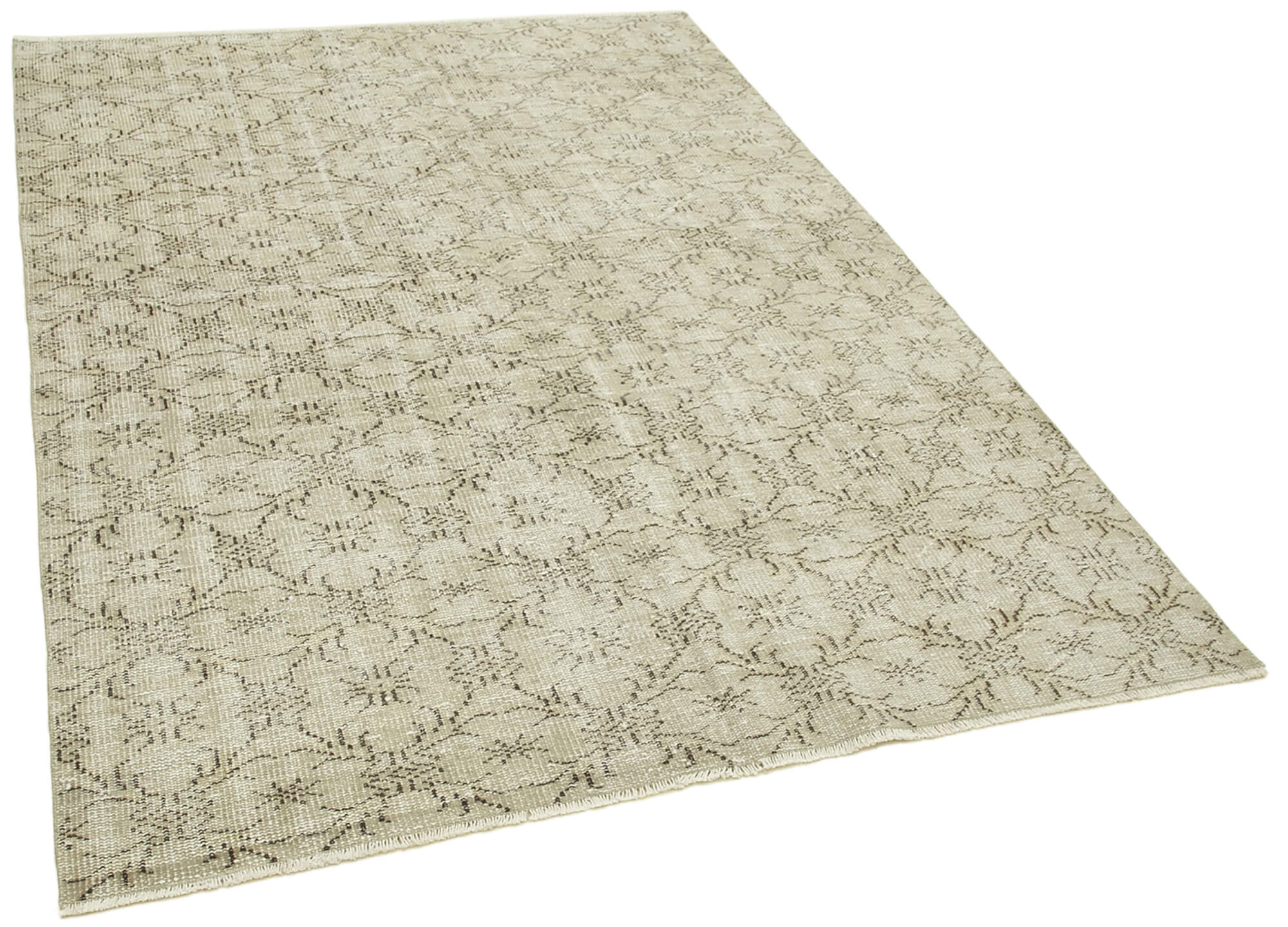 Handmade Decorative Oriental Beige Carpet 160 cm x 225 cm - 38916