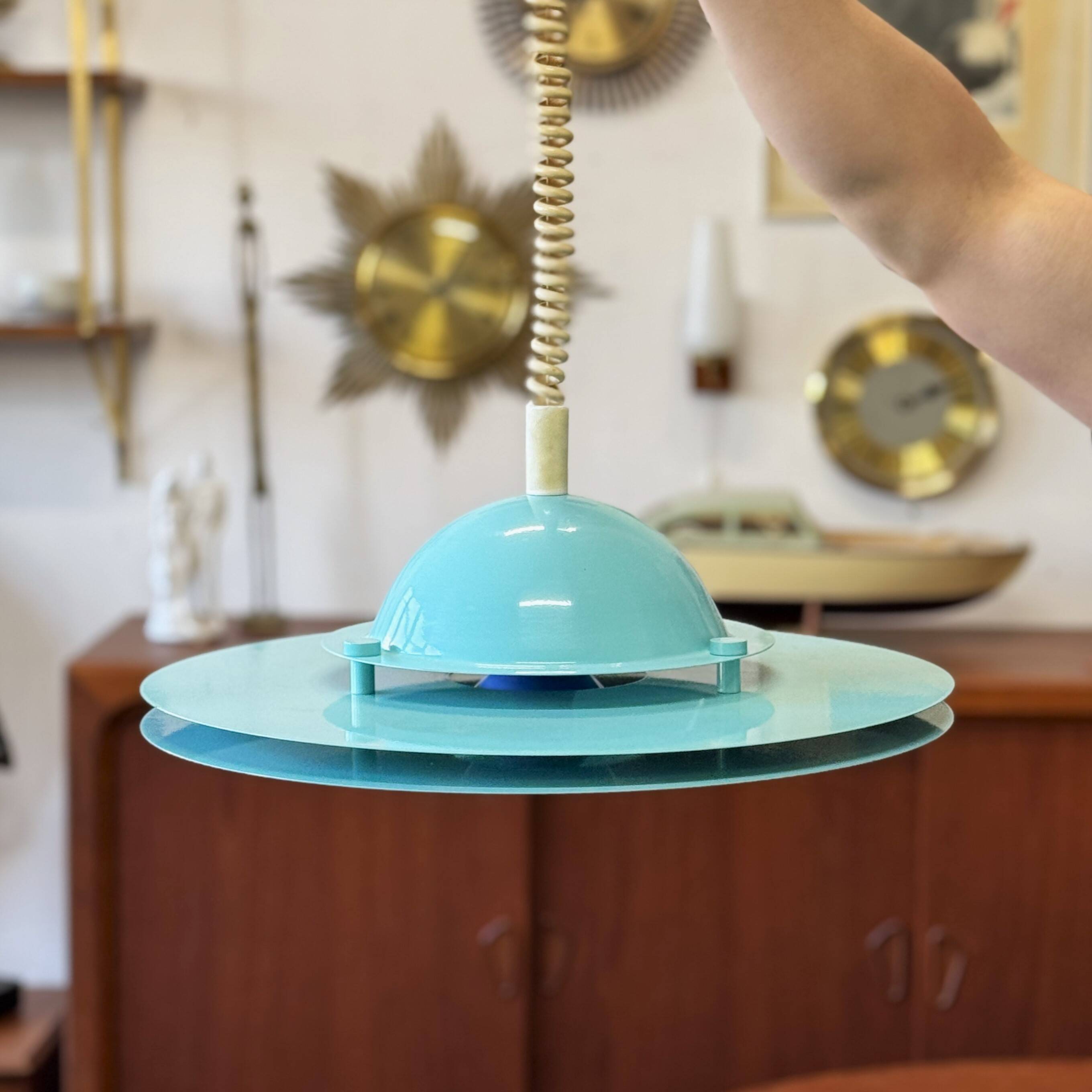 Adjustable UFO Pendant Lamp, 1980s, Vintage