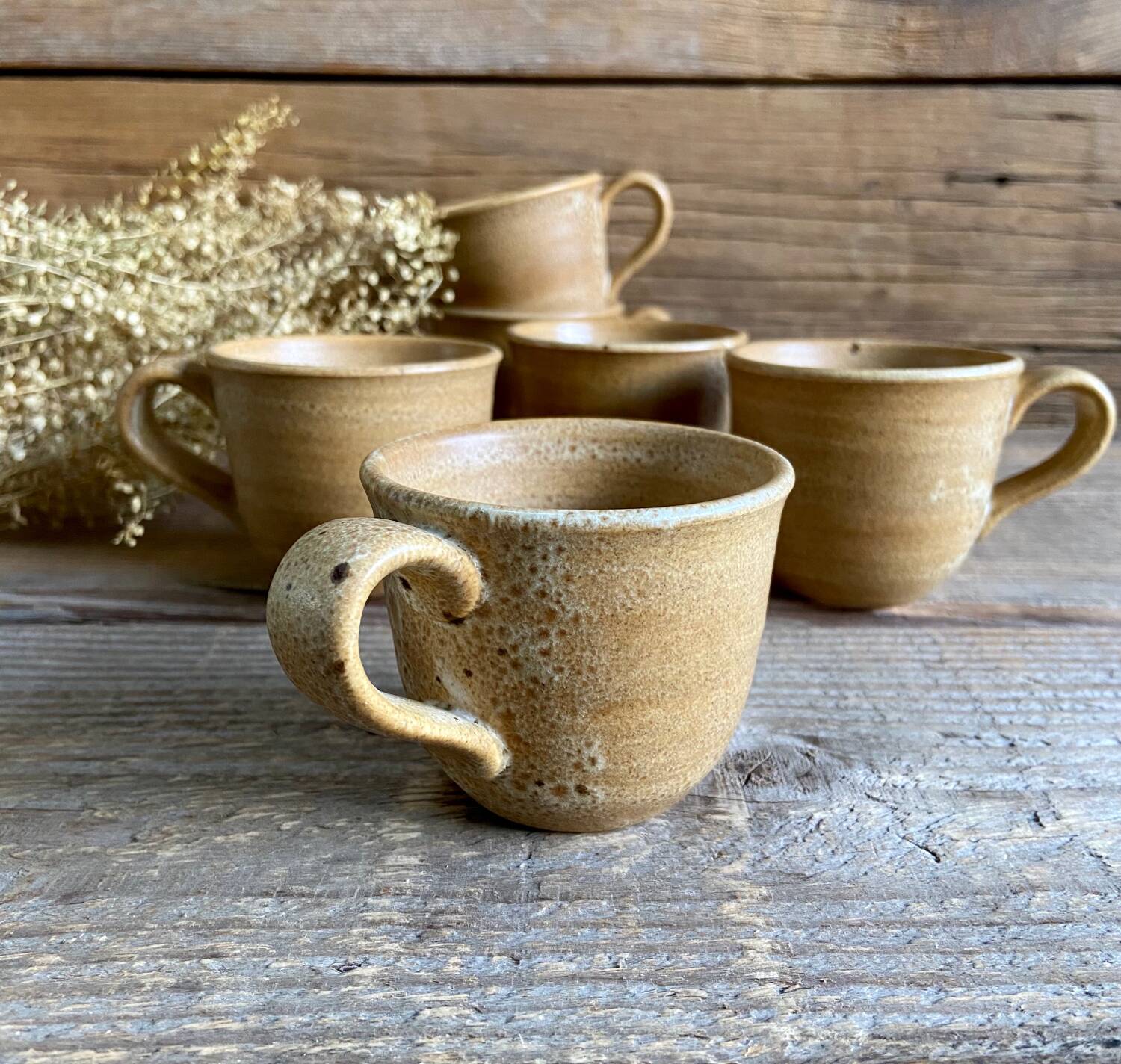 6 vintage France stoneware cups