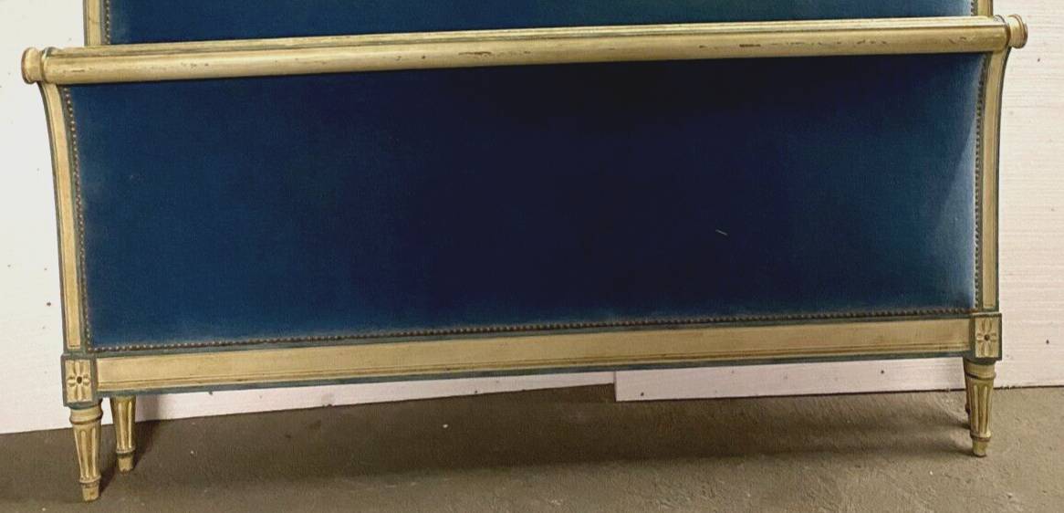 Directoire style bed in patinated beech, 20th century