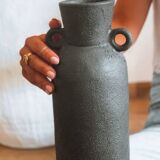 Black ceramic vase