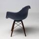 Indigo blue Charles Eames "PAW" armchair by Herman Miller, mid-century modern.