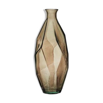Vase en verre ambre "origami"