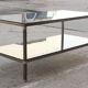 Table coffee in brass, bronze and smoked glass, France, 1950