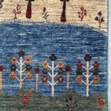 Gabbeh-Style Hand-Knotted Wool Rug with Abstract Landscape – 238×175 cm