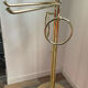Italian towel rack in gilded metal from the 70s