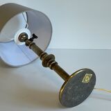 Solid brass lamp and vintage fabric