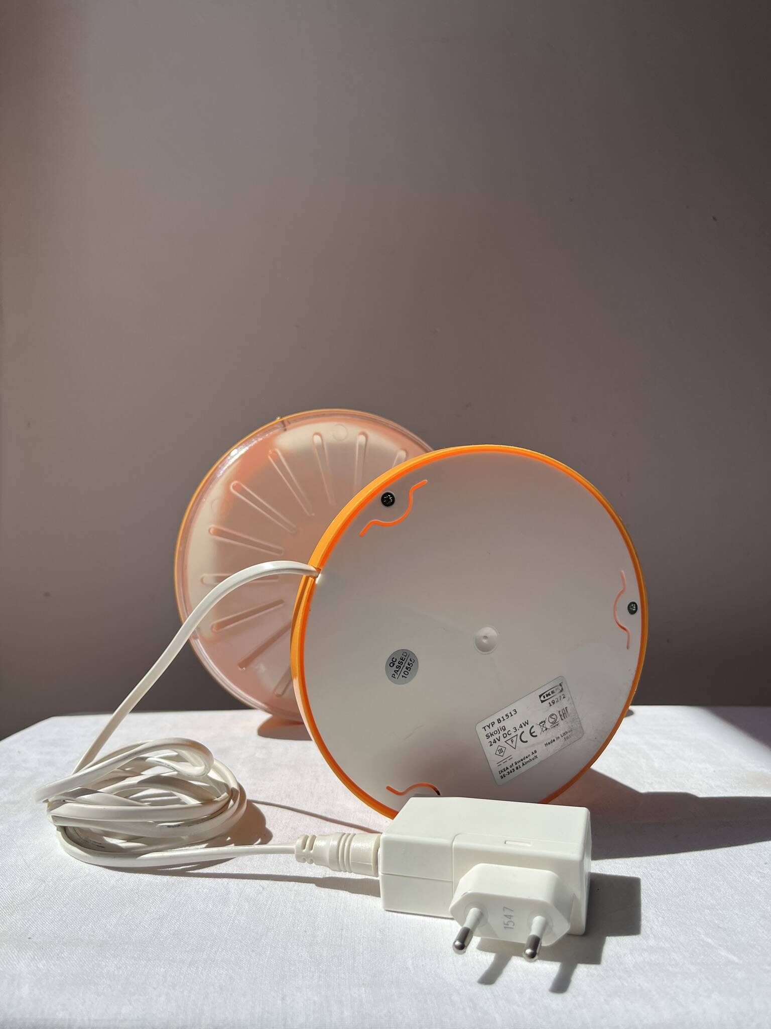 Vintage Skojig orange mushroom lamp, IKEA vintage
