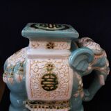 Green blue ceramic elephant
