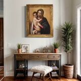 Tableau ancien Vierge à l'Enfant du XVIIe siècle
