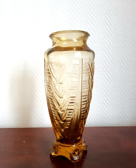Yellow art deco vase