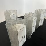 Set of 4 large doria wall lights in glazed glass design from the 60s vintage 3 lights