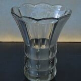 Art Deco Made in Czehoslovakia  Satin and Clear Glass - 22 cm tall