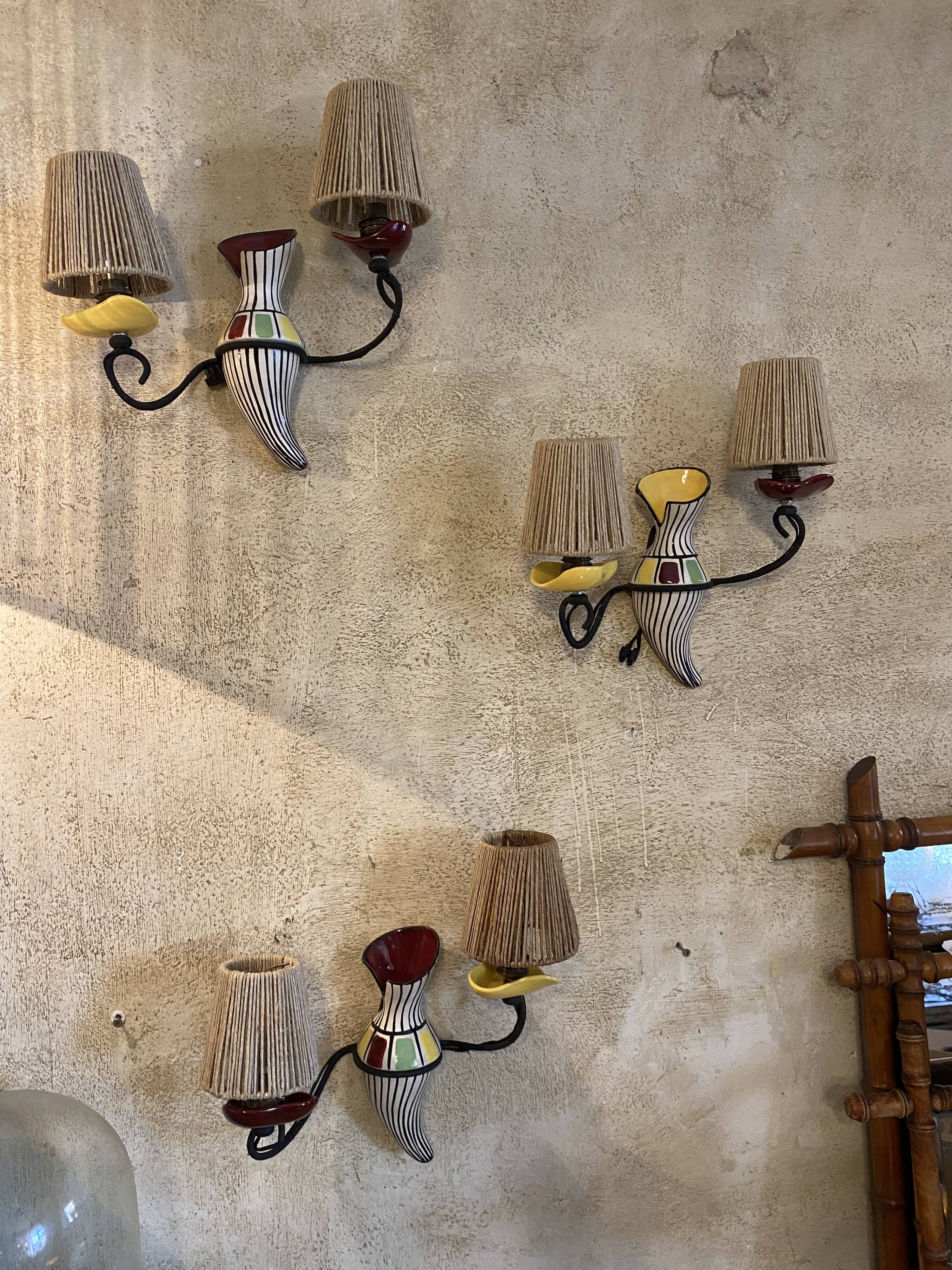 Vintage ceramic wall lights