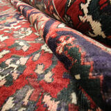 Tapis persan vintage en laine rouge tissée à la main - 211x306cm