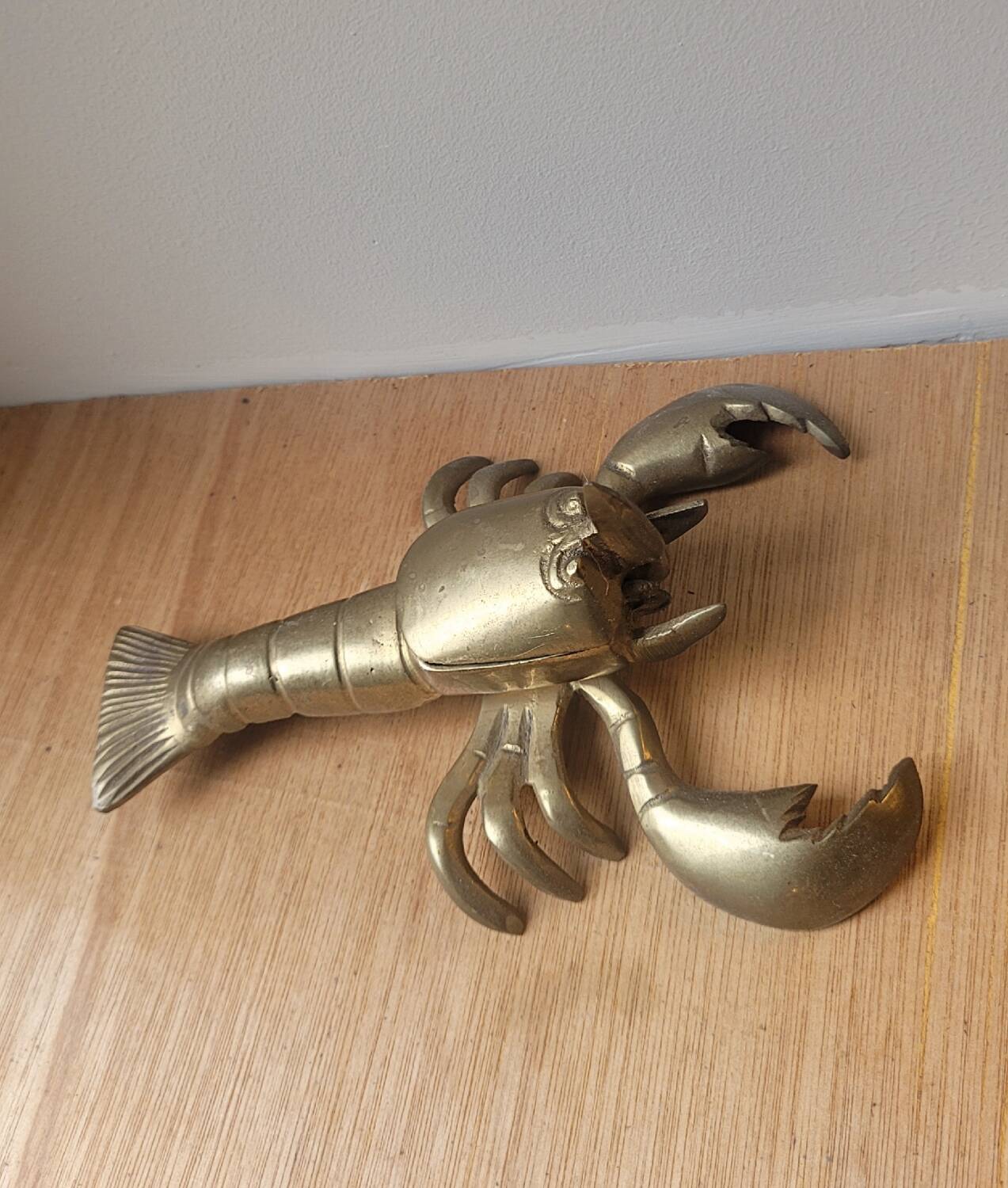 Lobster brass ashtray/inkwell