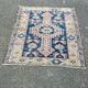 Turkish Shirvan Persian rug in knotted blue wool, 100x160cm.