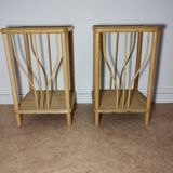 Rattan bedside tables