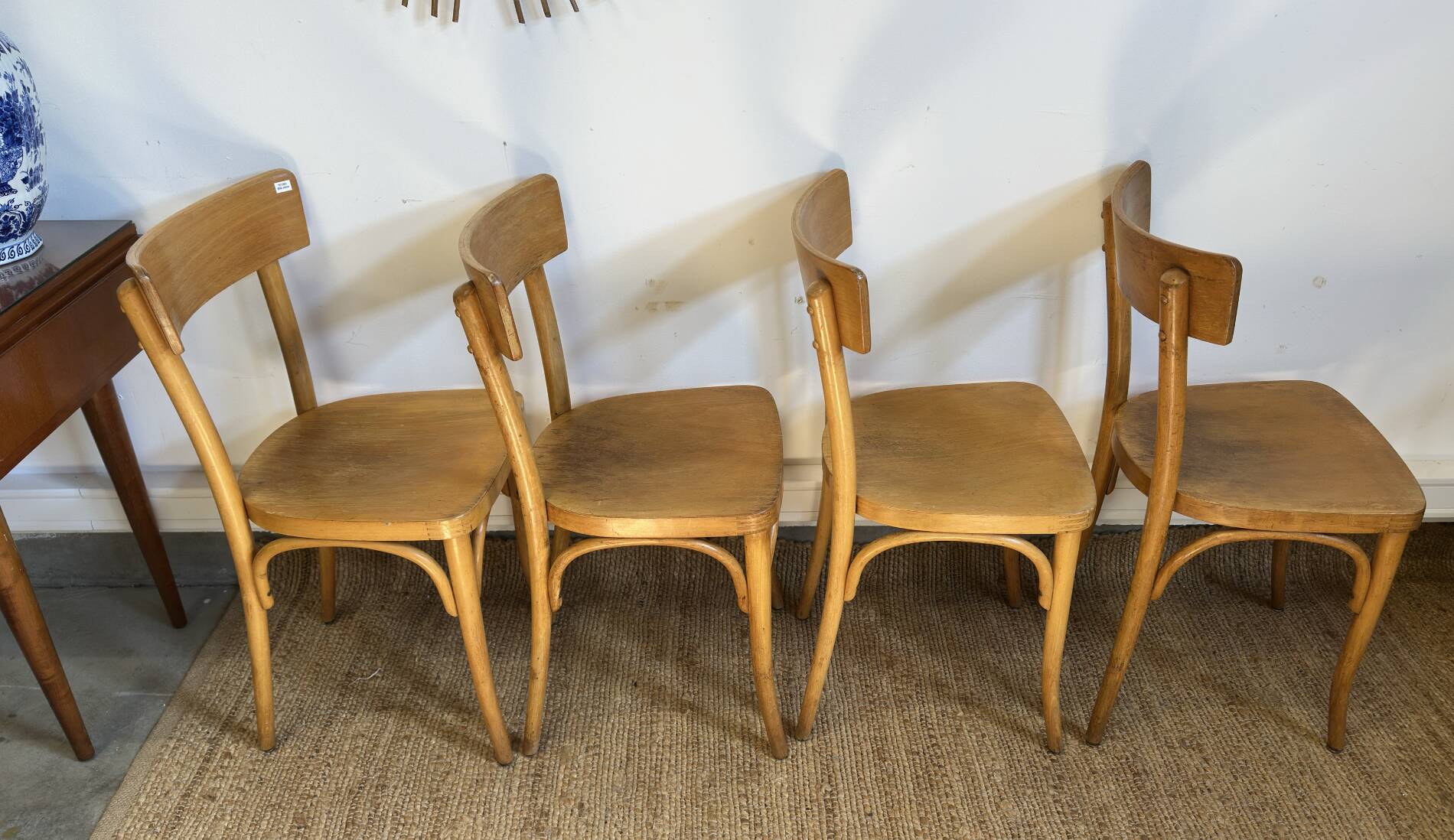 4 chaises bistrot en bois courbé - style baumann
