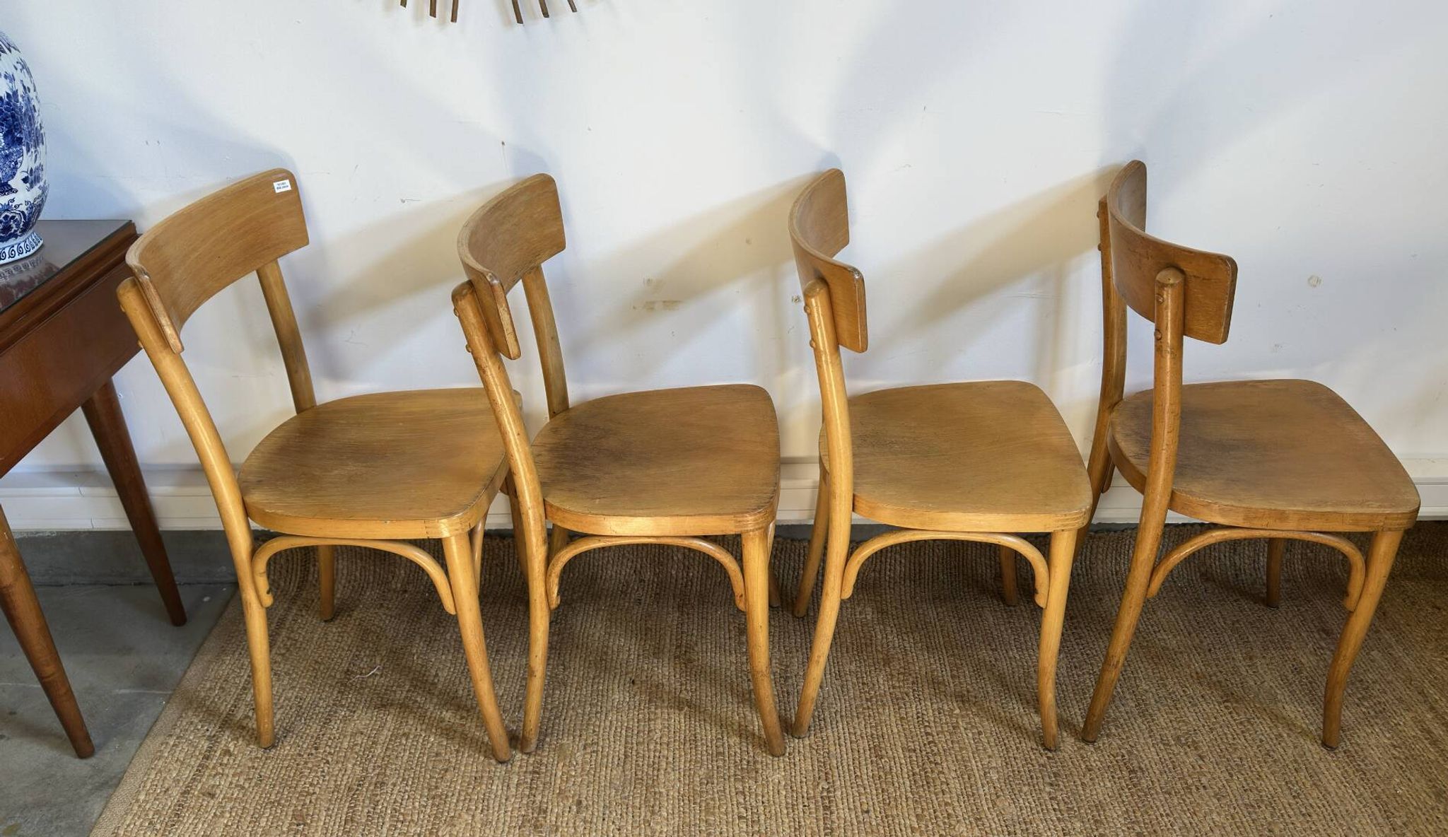 4 chaises bistrot en bois courbé - style baumann