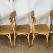 4 chaises bistrot en bois courbé - style baumann