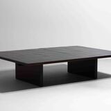 Large bamboo & wengé coffee table by Axel Vervoordt, 1980s