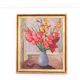 Huile sur toile originale suédoise – « Fleurs » par Gunnar Larsson – vintage et encadrée – 58 × 68 cm