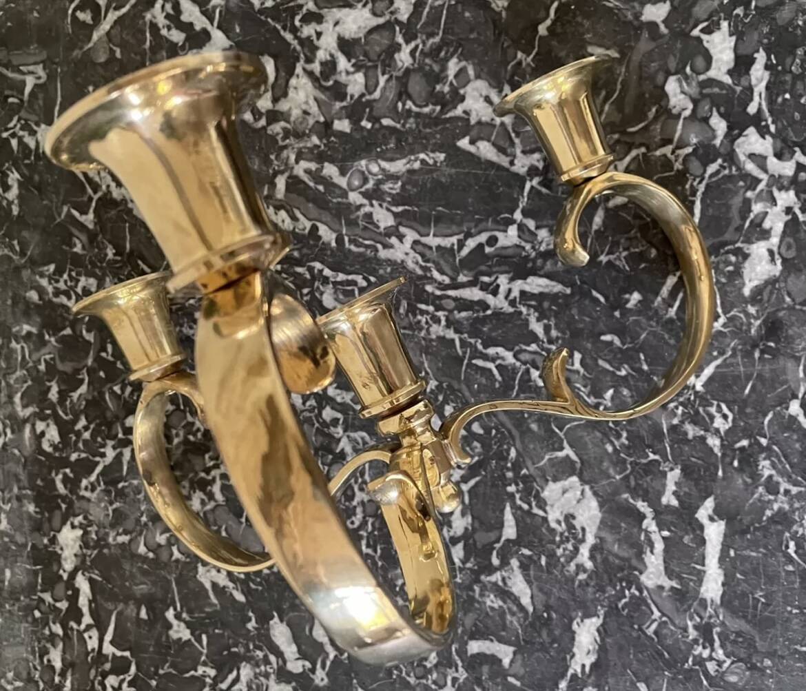 Gold-plated brass candlestick