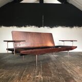 Sofa Walnut copper Wentworth Toothill years 50/60