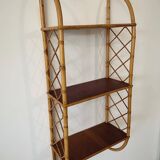 Vintage wall shelf in bamboo and wood