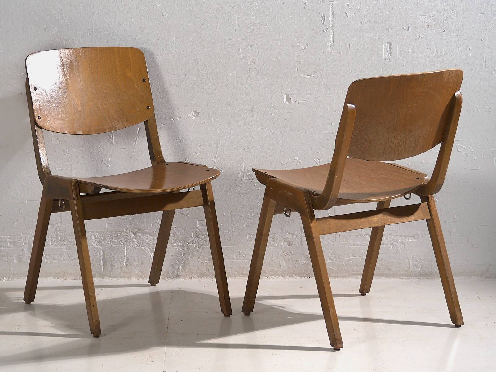 Vintage Thonet Dining Chairs (c.1950). Set of 4 pieces